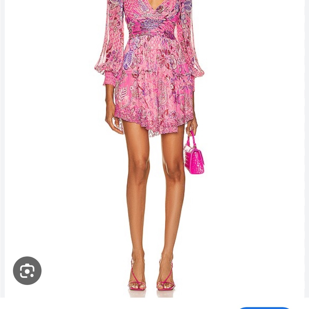 HEMANT & NANDITA Vibrant Pink Long Sleeve Dress